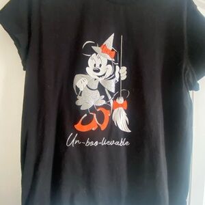 Disney Black and Silver Minnie Halloween Tee